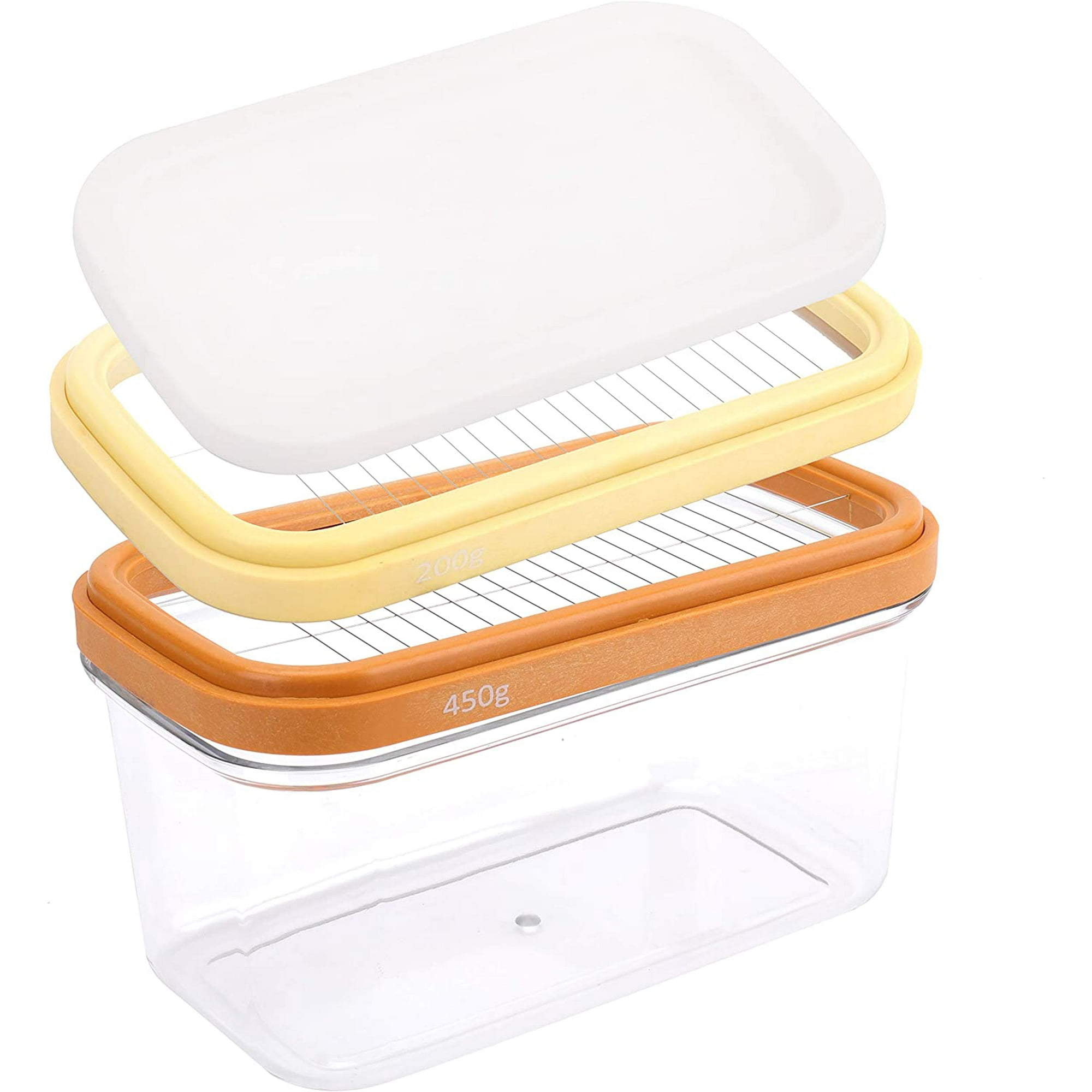 Plastic Butter Dish Butter Box Butter Keeper Container Slicer Cutter w/ Lid
